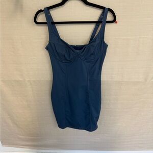 Elegant Blue Fitted Dress